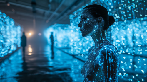 4. Alien wearing jacket with electroluminescent wire 4. Alien wearing jacket with electroluminescent wire