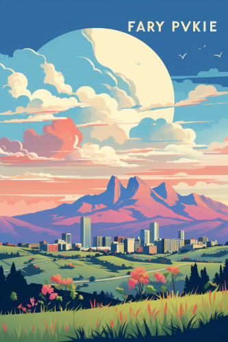 4. Scenic Denver, Colorado skyline artwork 4. Scenic Denver, Colorado skyline artwork
