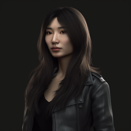 4.  Goth Gemma Chan with Gray Hair