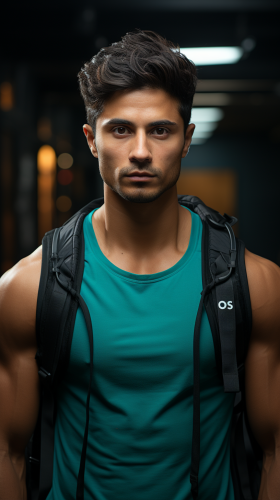 4.  Young Indian gym enthusiast with charming smile 4.  Young Indian gym enthusiast with charming smile