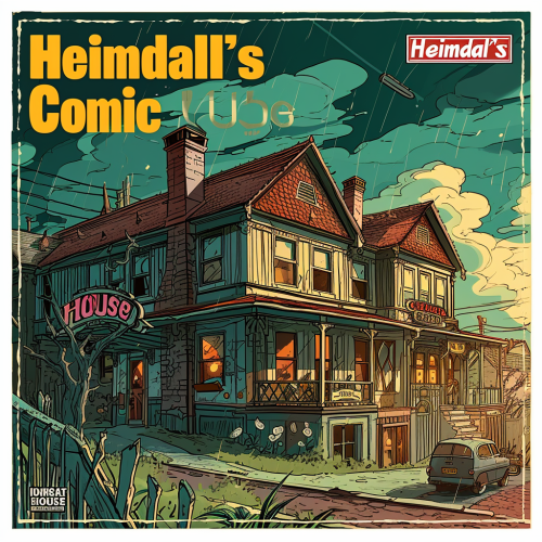 4. Cartoon image of  Heimdall's Comic House  poster
