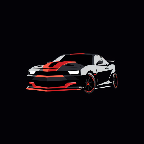 4. Stylish car logo in black and red 4. Stylish car logo in black and red
