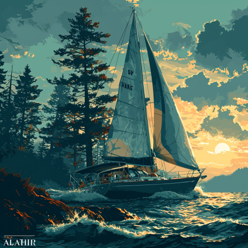 4. Sailboat business logo with text  ALATAIR 4. Sailboat business logo with text  ALATAIR
