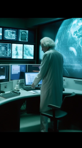 Einstein contemplating video buffering in digital analysis chamber Einstein contemplating video buffering in digital analysis chamber