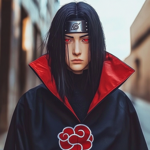 A Character with Black Hair and Red Eyes A Character with Black Hair and Red Eyes