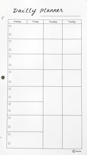 A Daily Planner Template with Work Sections