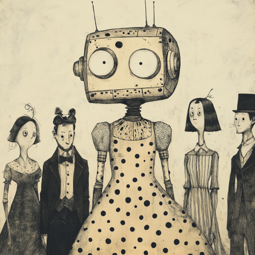 A Timeless Theater: Vintage Characters in Surreal Setting