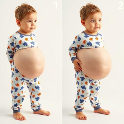 A Toddler's Belly Growing Bigger and Rounder