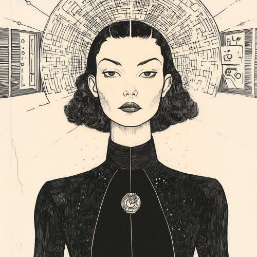 A Vintage Sci-Fi Woman with Edward Gorey's Style A Vintage Sci-Fi Woman with Edward Gorey's Style