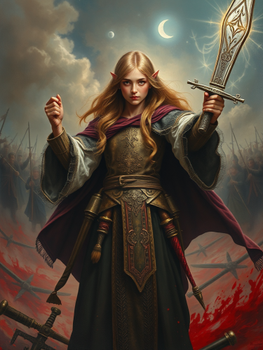 A Young Mage Triumphs in a Magical Battle A Young Mage Triumphs in a Magical Battle