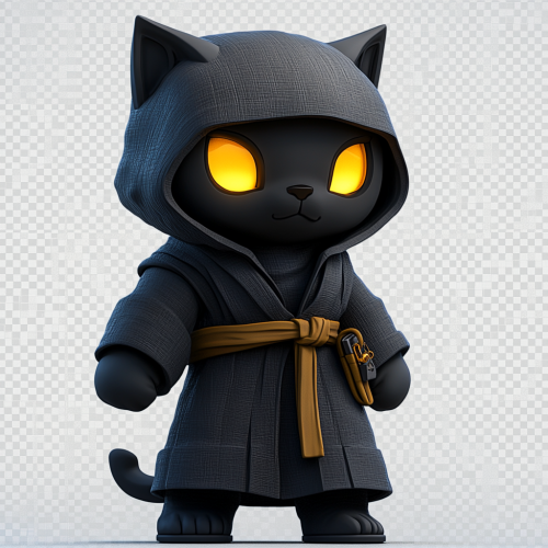 A gray cat in a robe walking in Minecraft A gray cat in a robe walking in Minecraft