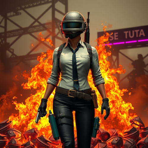 A mom wearing a PUBG mobile suit. A mom wearing a PUBG mobile suit.