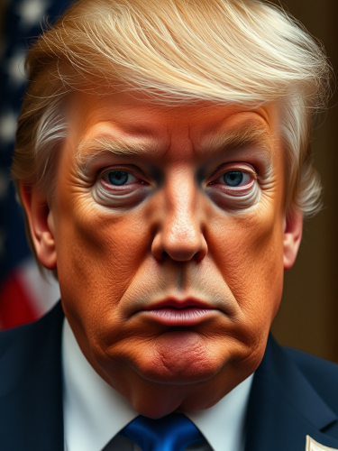 A picture of Donald Trump with three eyes. A picture of Donald Trump with three eyes.