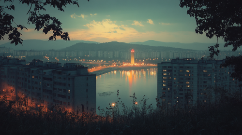 A realistic picture of North Korea at night A realistic picture of North Korea at night
