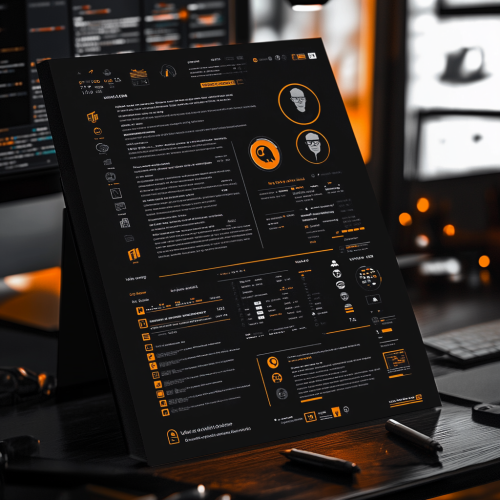 A sleek, modern resume with programming icons  A sleek, modern resume with programming icons