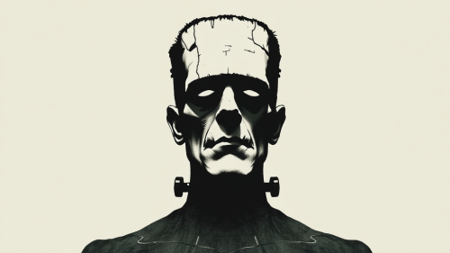 An eerie image of Frankenstein's monster in ink. An eerie image of Frankenstein's monster in ink.