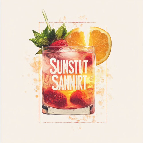 Bold 'Sunset Sangria' Design With Sunset Imagery