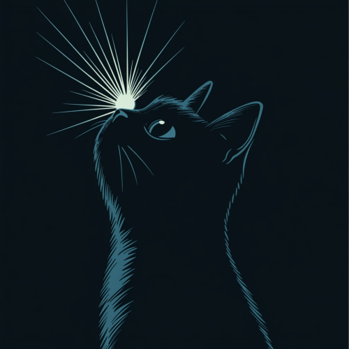 Cat mesmerized by expanding beams of light. Cat mesmerized by expanding beams of light.