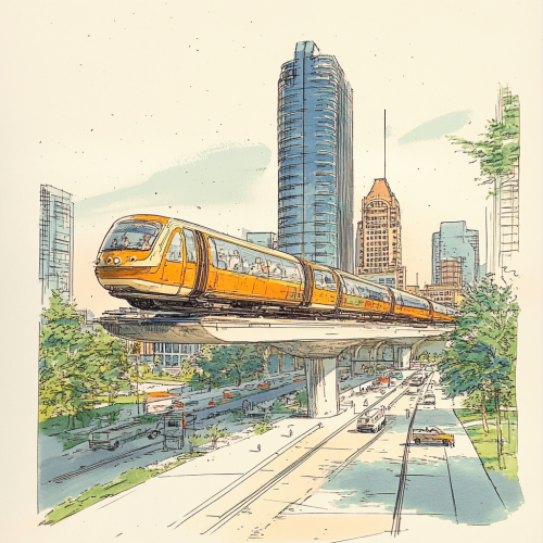 Cincinnati in 2050: tech, design, solarpunk theme, monorail/bike path, less traffic. Cincinnati in 2050: tech, design, solarpunk theme, monorail/bike path, less traffic.