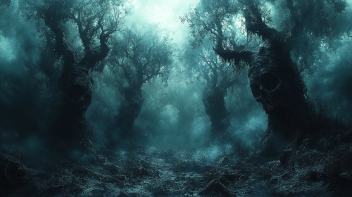 Cursed Forest with Malevolent Trees, Decayed Ground - 16:9, 750px