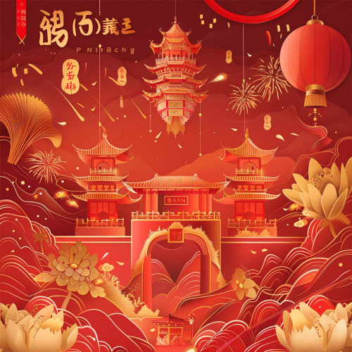 Design festival poster with red gradient, fireworks, ribbons. Design festival poster with red gradient, fireworks, ribbons.