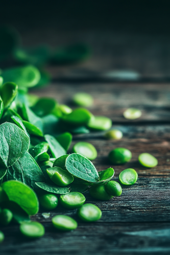 Fresh green peas and lima beans on table. Fresh green peas and lima beans on table.