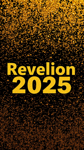 Glittery Gold Background with Revelion 2025 Lettering Glittery Gold Background with Revelion 2025 Lettering