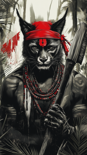 Hand drawn image of Brazilian Indian man in forest. Hand drawn image of Brazilian Indian man in forest.