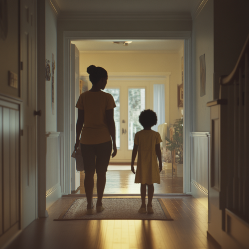 Happy African Family in New American Home 