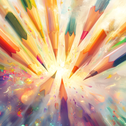 Magazine-worthy ad background for school pencil cases. Luxurious, dreamy.