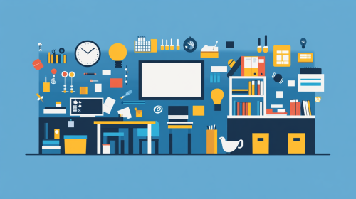 Minimalist Vibrant Blue School Classroom Vector Design Minimalist Vibrant Blue School Classroom Vector Design