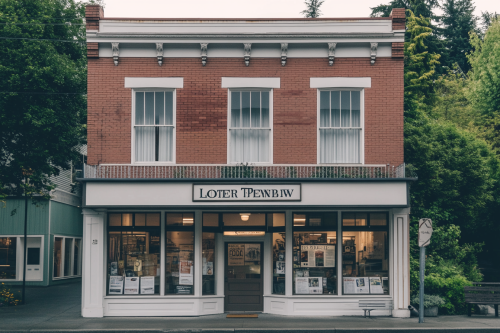 Newspaper office in a small American town Newspaper office in a small American town