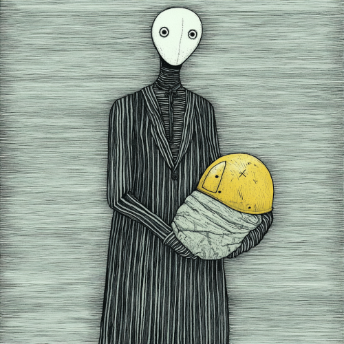 Odd figure in long robe, emotionless and eerie. Odd figure in long robe, emotionless and eerie.