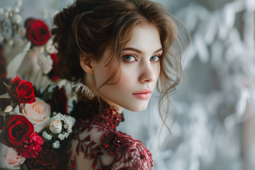 Photorealistic photo of adult woman in neutral tones. Photorealistic photo of adult woman in neutral tones.