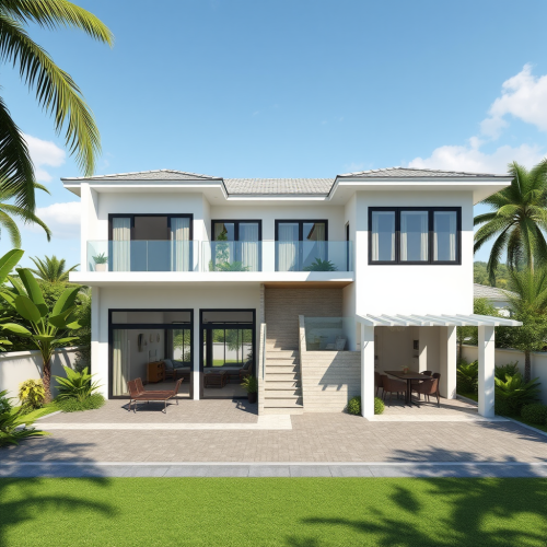 Subtropical Two-Story House with Seamless Indoor-Outdoor Design Subtropical Two-Story House with Seamless Indoor-Outdoor Design