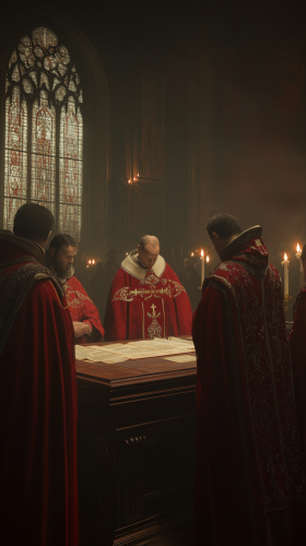 Temple Order Annihilation Signing, 14th Century Cardinals  Temple Order Annihilation Signing, 14th Century Cardinals