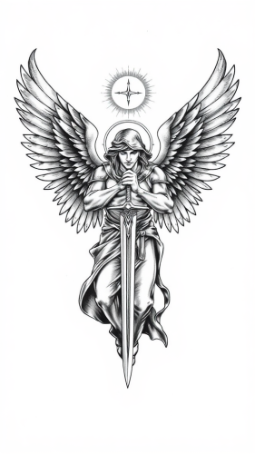 The Strong Archangel Michael Tattoo Design
