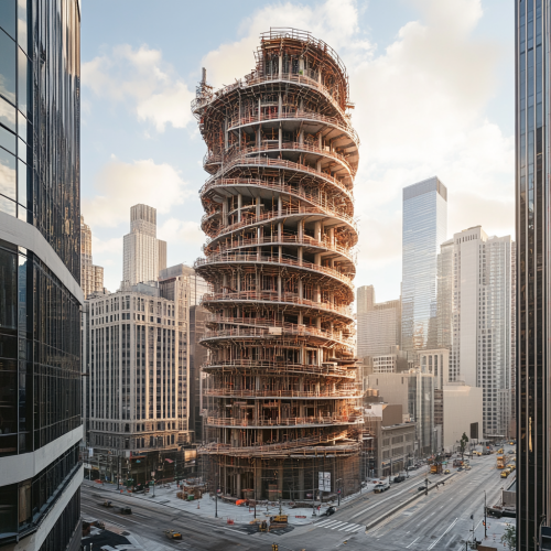 Time-Lapse of Skyscraper Construction Contrasted with Hemp-Based Designs. Time-Lapse of Skyscraper Construction Contrasted with Hemp-Based Designs.