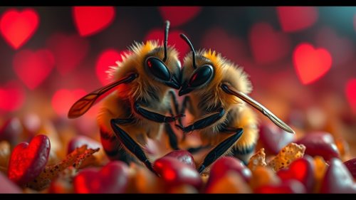 Two Cute Baby Bees Cuddling in Nacho Land Two Cute Baby Bees Cuddling in Nacho Land