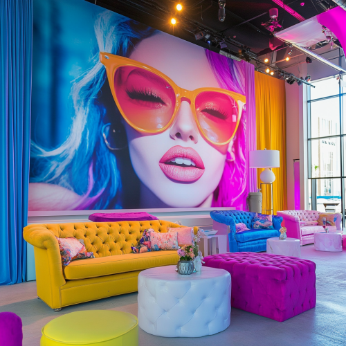 Vibrant Meet-and-Greet Zone with Celebrities and Influencers  Vibrant Meet-and-Greet Zone with Celebrities and Influencers