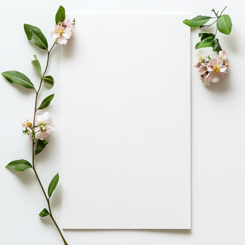 White A3 Paper with Floral Decoration, High-Res Stock Photo White A3 Paper with Floral Decoration, High-Res Stock Photo
