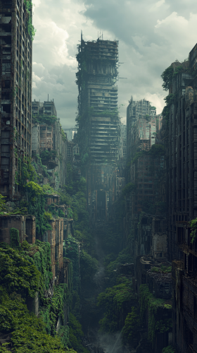 Futuristic Abandoned City Nature Futuristic Abandoned City Nature