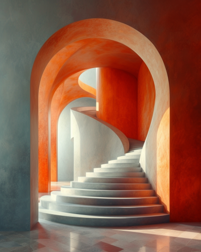 Minimalistic three-dimensional shapes intersecting