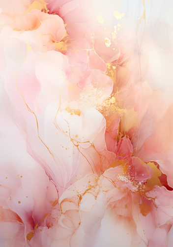 Abstract gold painting with pink marbles Abstract gold painting with pink marbles