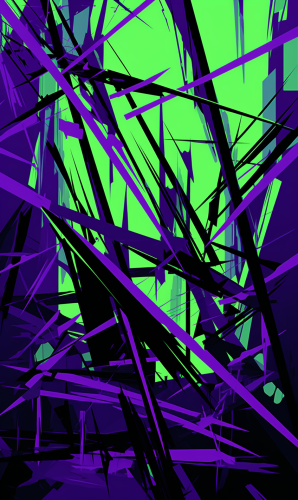 Vibrant Purple and Green Anarchy Artwork