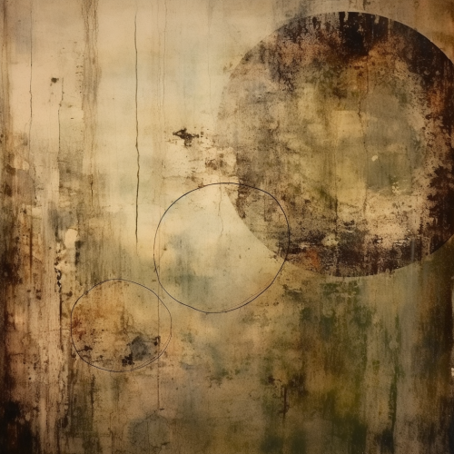 Vibrant circles in rustic artwork Vibrant circles in rustic artwork