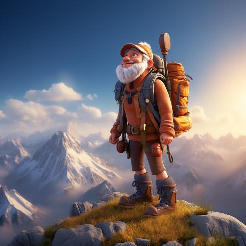 Adventure Man conquering the mountain peak Adventure Man conquering the mountain peak