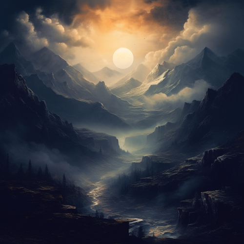 Serene landscape with ethereal vibe