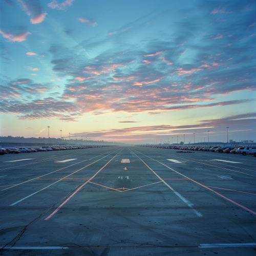 Wide Angle Airport Parking Lot