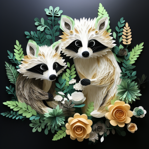 Quilled raccoons with unique fur varieties